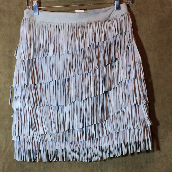 White House Black Market Dresses & Skirts - WHBM NWT Suede Fringe Skirt